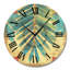 Horloge murale ronde en métal à motif de palme dans une lumière émeraude - Style tropical-133939527