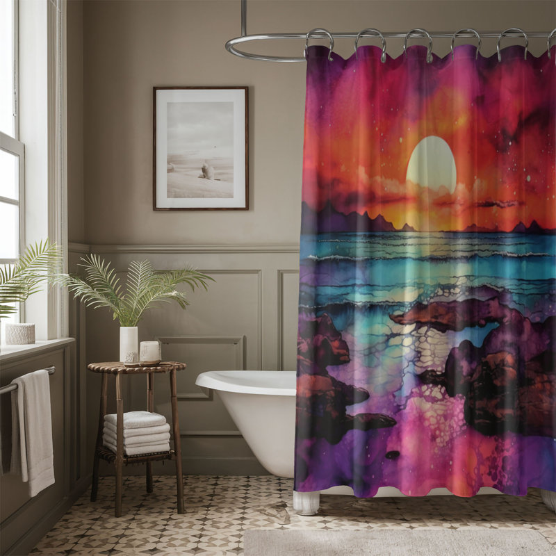 Rideau de douche standard 1 pièce Sunset Tones, H 74 po x l 71 po