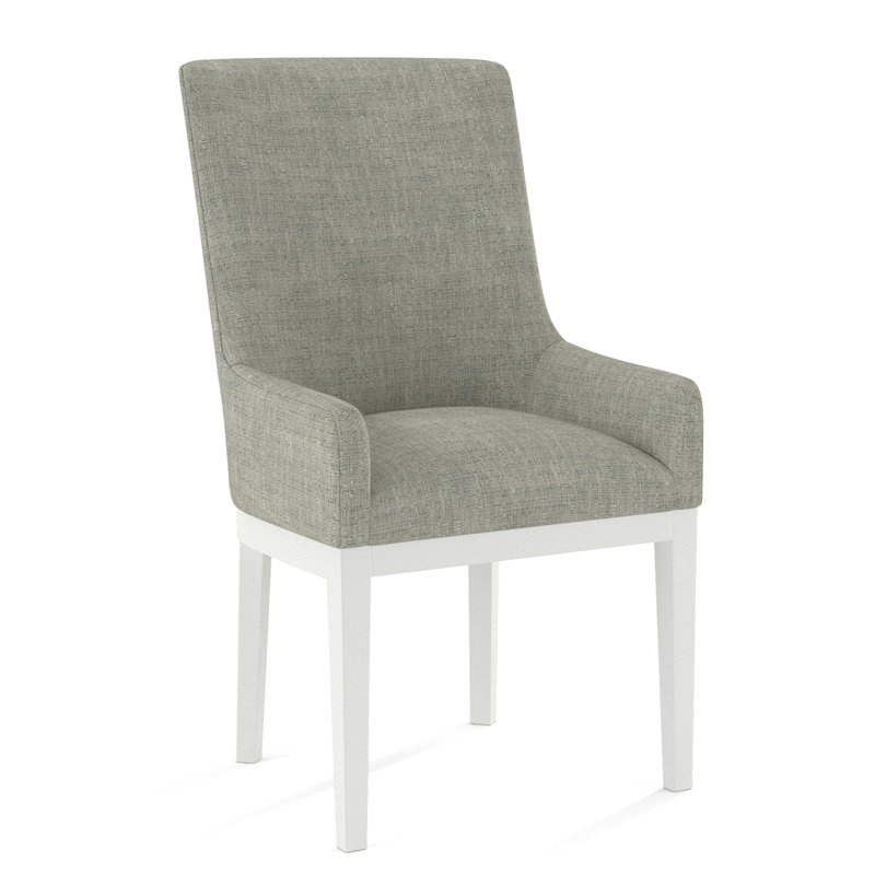 Upholstered Arm Chair, Applause Archway Grey, White