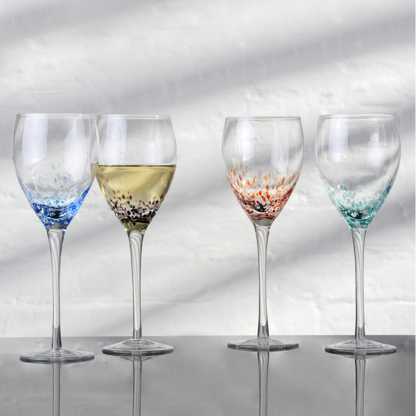 Anton Studio Designs Speckle 11.75oz. Glass All Purpose Wine Glass Stemware Set | Wayfair
