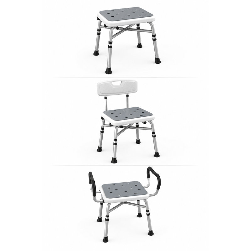 Chaise de douche intérieure avec accoudoirs et dossier