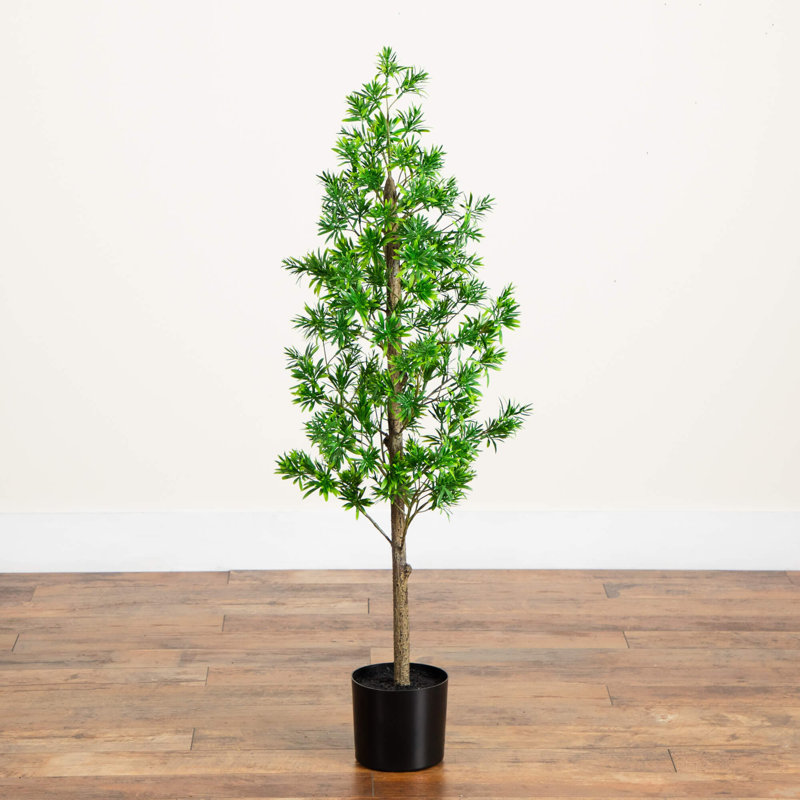 Arbre artificiel UV Podocarpus (intérieur / extérieur), H 48 po x l 16 po x P 16 po