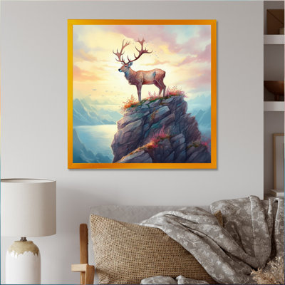 Mystal Stag On Cliff At Sunset III " Mystal Stag On Cliff At Sunset III "