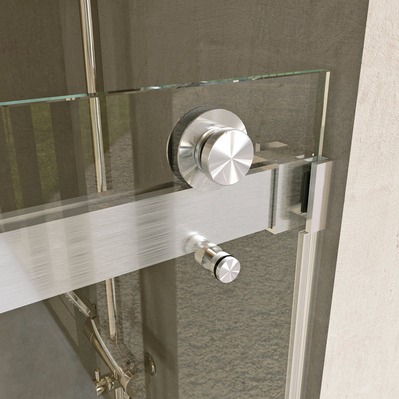 Opal Mirage MCOCOD 72" W x 76" H Double Smooth Sliding Shower Door with 3/8"(10mm)Clear Glass, Nickel
