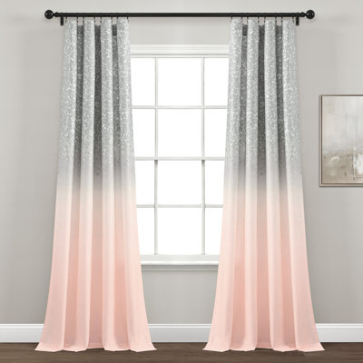 Paire de rideaux semi-transparents avec passe-tringle Glitter
