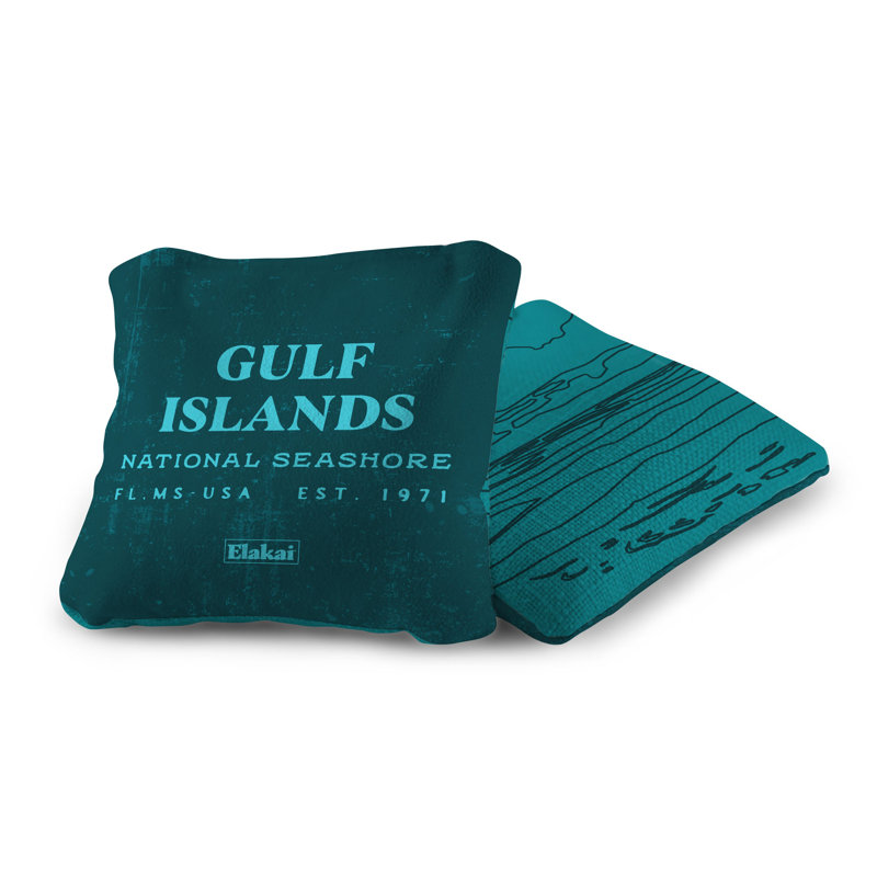 Durasuède bord de mer Gulf National, H 4 po x l 4 po x P 0,50 po, Bleu sarcelle des îles Gulf