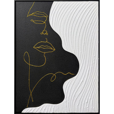 Contour Muse II - 32" x 24" - Hand-Painted Canvas in Frame