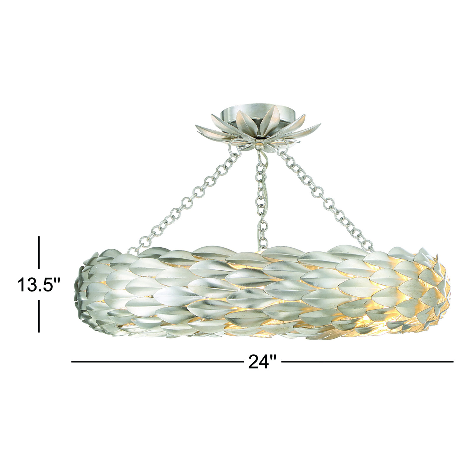 Adelynn 8-Light Chandelier, 13.5" H x 24"W x 24"D, Antique Silver