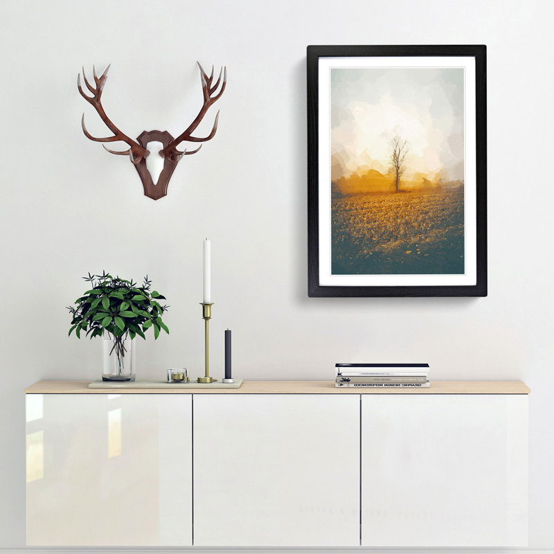 Summer Tree in Abstract - Framed Print, Black Framed, 87cm H x 62cm W x 2cm D
