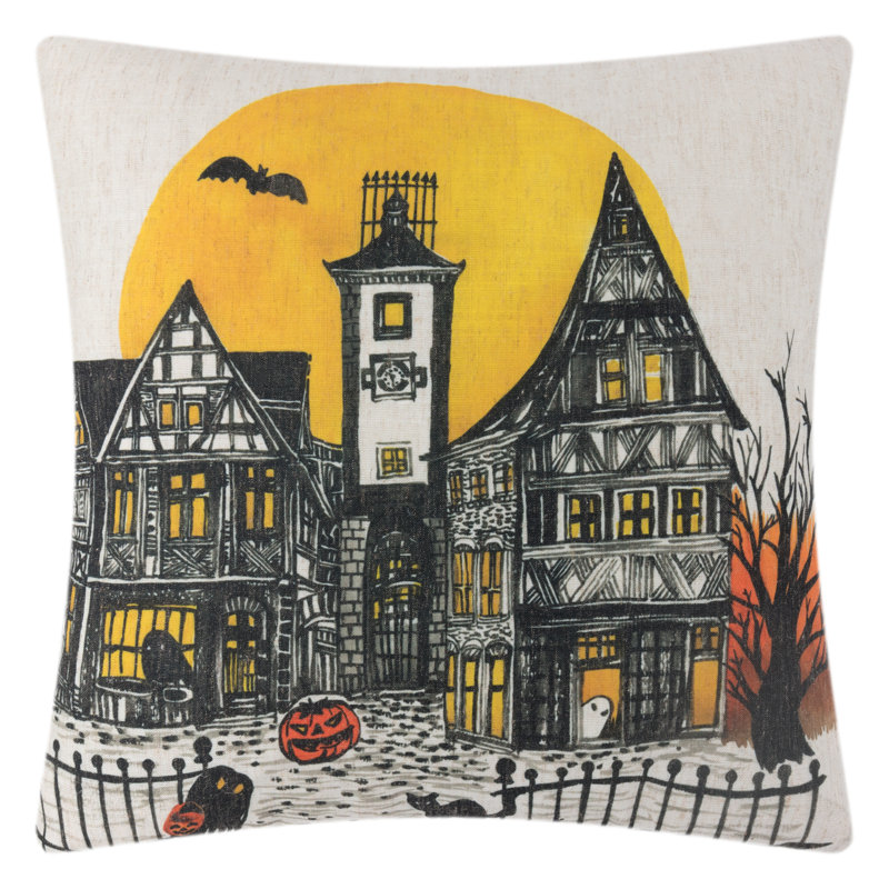 Housse de coussin d'Halloween décorative 18 x 18 pouces Fright Night