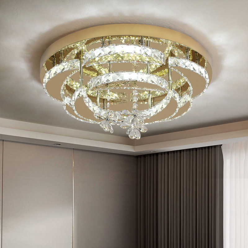 Akono 8 - Light Crystal LED Chandelier, Gold