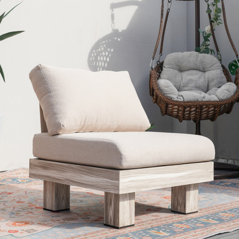 Fauteuil de chambre rembourré sans accoudoirs Shenia