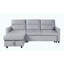 Canapé-lit modulaire réversible moderne en velours gris clair de l 81,5 po avec méridienne de rangement et poche latérale-1788447162-1788447046