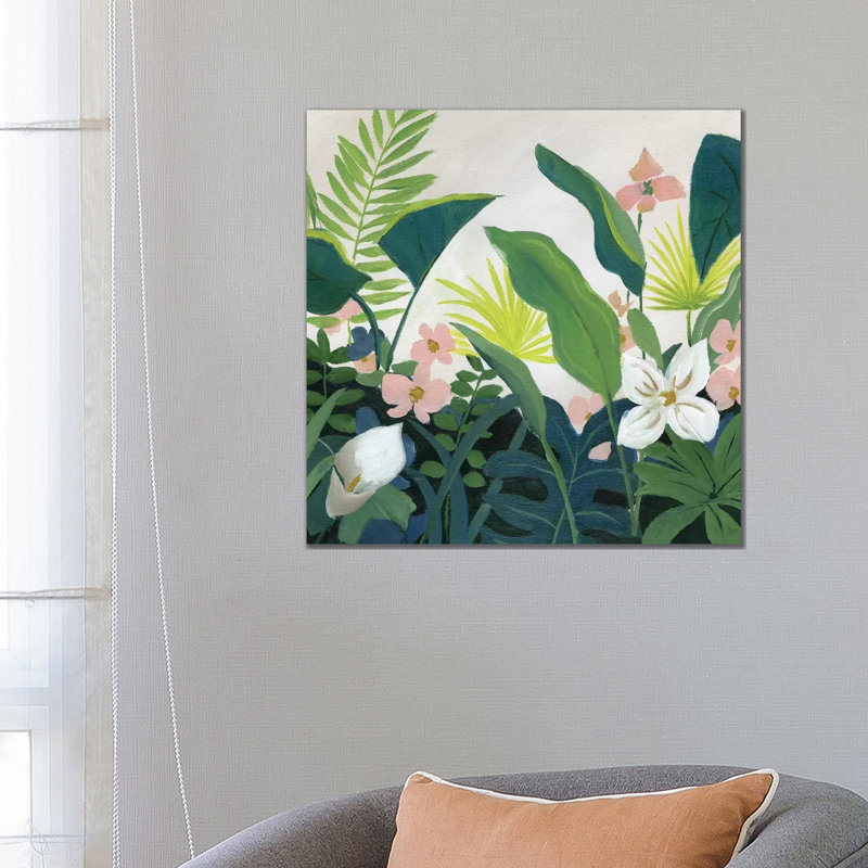«Tropics» par Nan - reproduction imprimée, H 26 po x l 26 po x P 1,5 po, Toile tendue