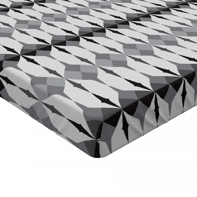 Microfiber Geometric Fitted Sheet, Full Fitted Sheet