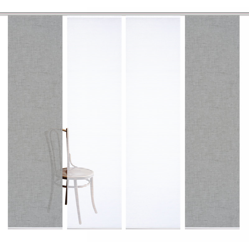 Polyester Semi Sheer Track Insert Sliding Panel, in Grey