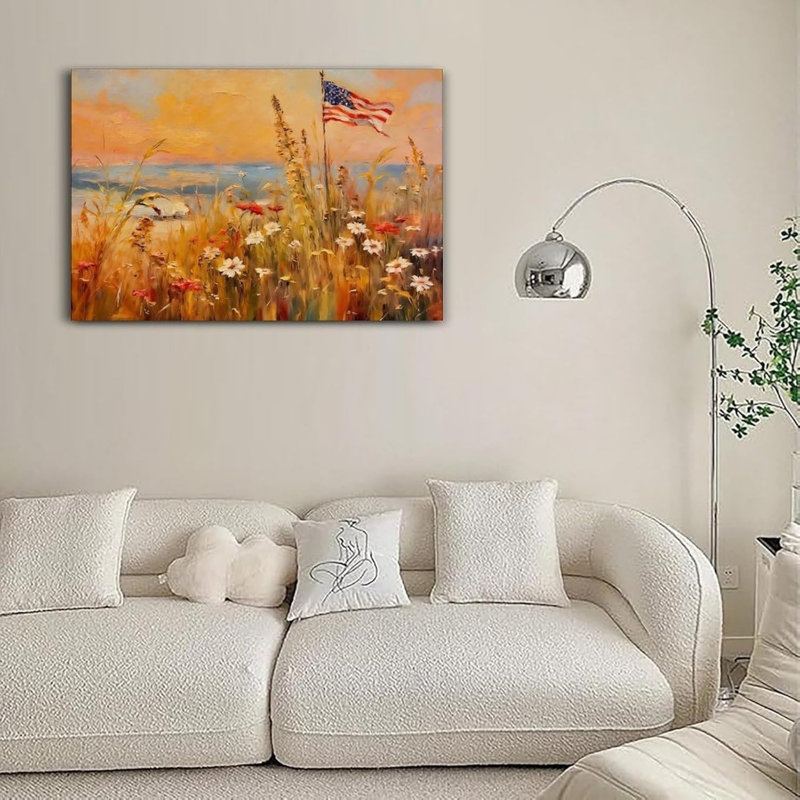 Art mural sur toile 36 x 24 pouces Coastal Wildflower