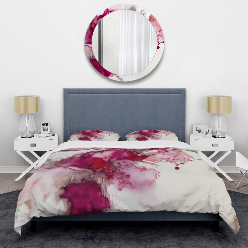 Ensemble de housse de couette en microfibre / polyester ancien Mystery In Viva Magenta VI