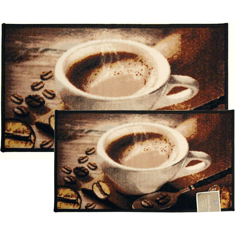 Ensemble de tapis de cuisine 2 pièces Coffee Bean