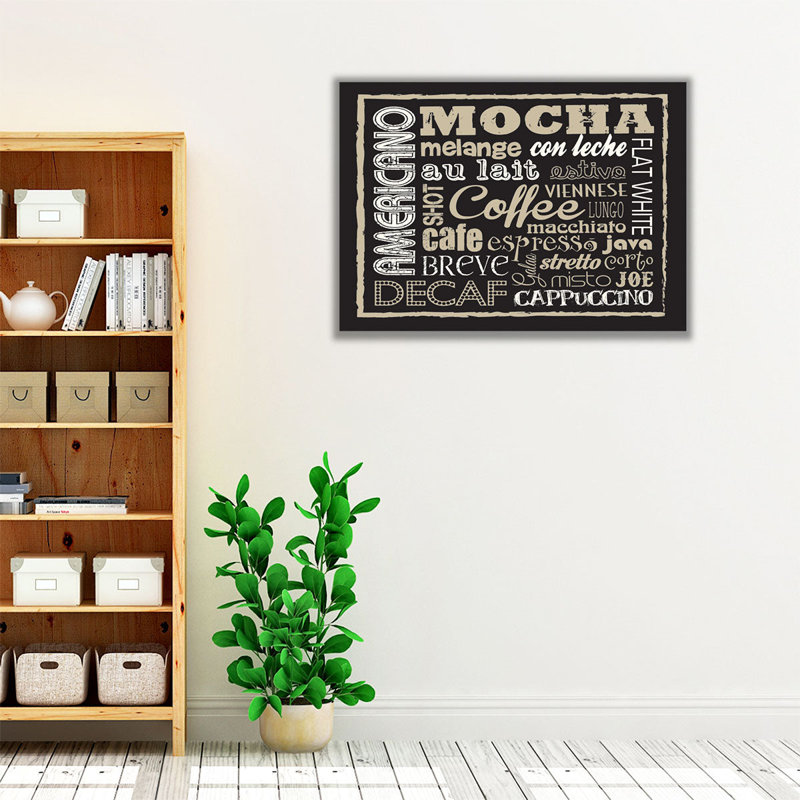 «Mocha Coffee Type», reproduction d'art sur toile, H 45 po x l 60 po