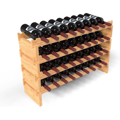 Wine Stack 36 Bottle Bamboo Stackable Rack
