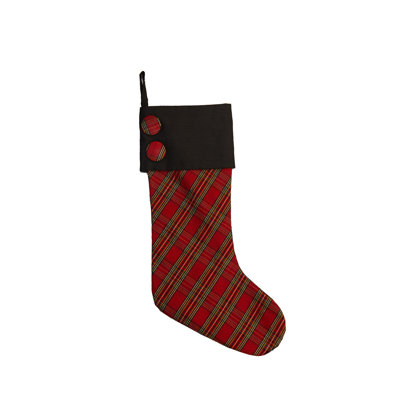 Chaussette de Noël à motif écossais rouge 20 po Season's Designs