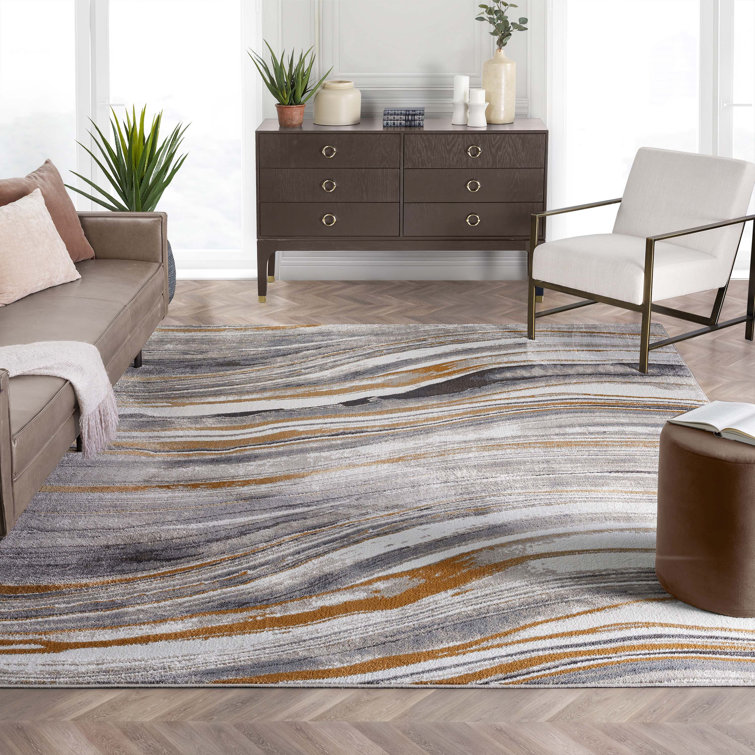 Verity Davina Abstract Synthetic Area Rug