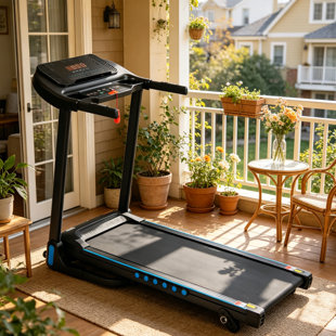 Tapis roulant incliné pour la course et la marche, tapis roulant de 3,0 HP pour la maison, capacité de poids de 350 lb, système hydraulique, tapis roulant auto-pliable avec charge C et USB pour Android, 10MPH, haut-parleur Bluetooth