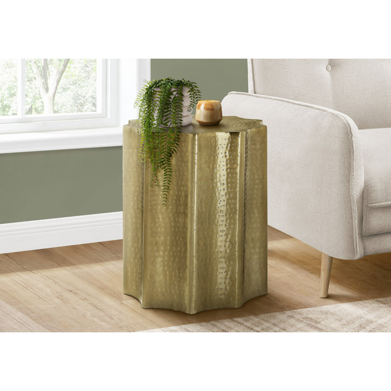 Table d'appoint, tambour, côté, bout, table de chevet, lampe, salon, chambre à coucher, métal, contemporain, moderne