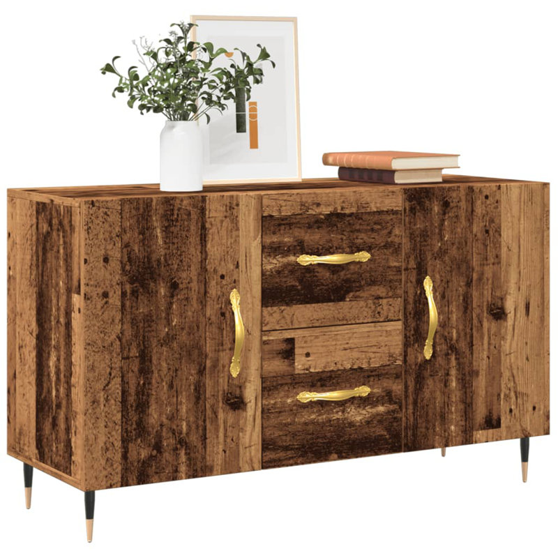 Breccan 2 -Drawer 2 -Door Accent Cabinet, Old Wood