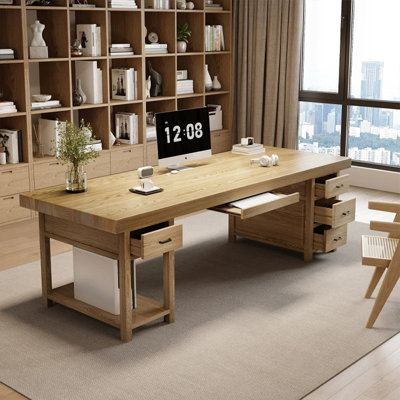 Brown Rectangular Solid Wood desks