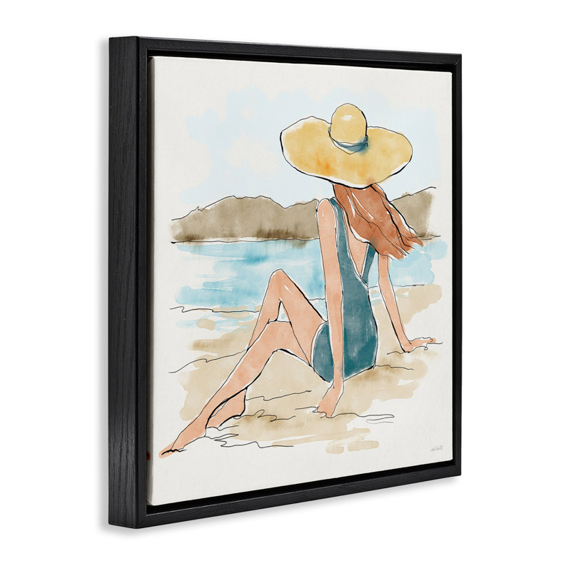  «Summer Day Beauty» par Anne Tavoletti, H 18 po x l 18 po, Cadre flottant noir de jais