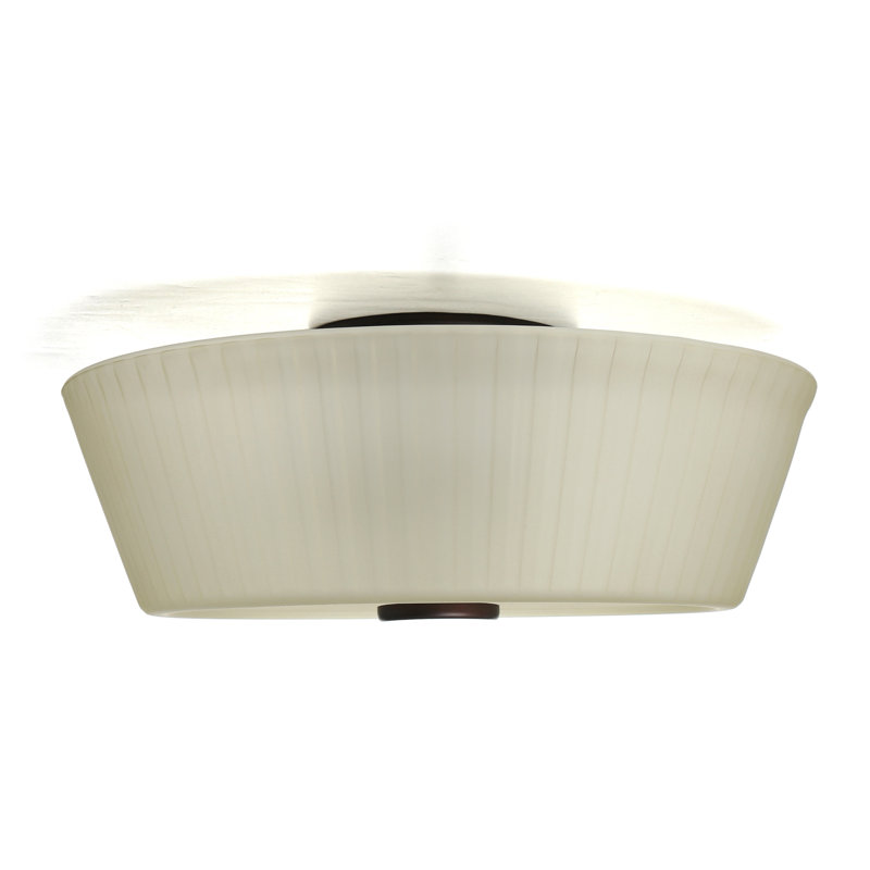 Plafonnier encastré de tambour simple 13,25 po 3 lumières Wendell, Nickel satiné