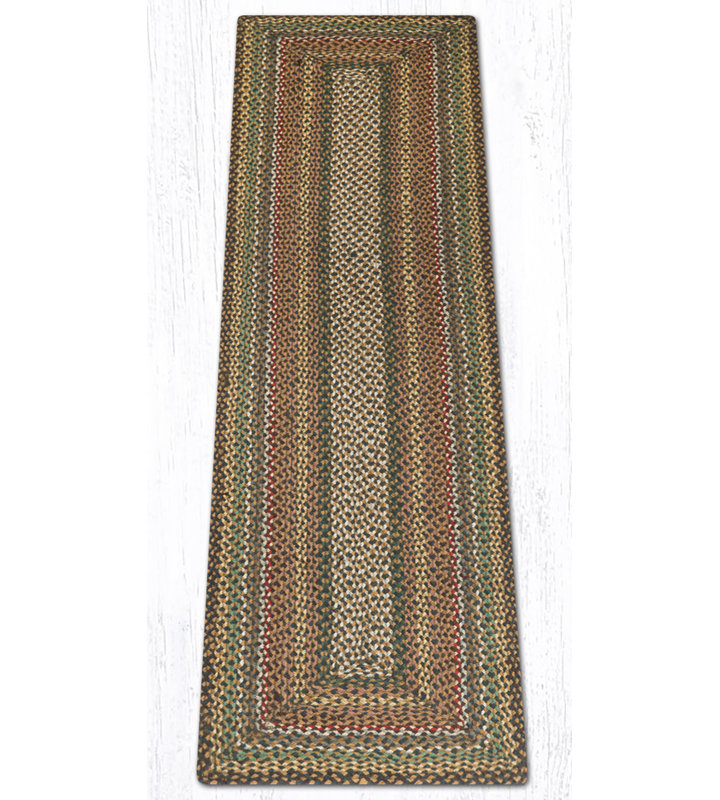  Fir Tonal Oblong Jute Braided Rug – Natural Farmhouse Floor Mat, Runner 2' x 8'