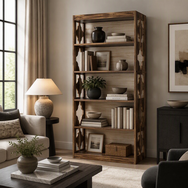 69.88" Modern 6-Tier Bookcase