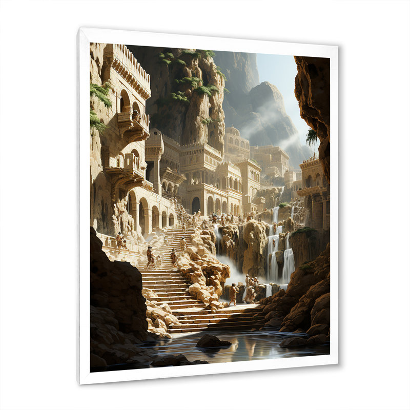 "Datra", art du pèlerinage Hadj IV, reproduction d'art sur toile, H 20 po x l 12 po x P 1 po, Cadre photo blanc