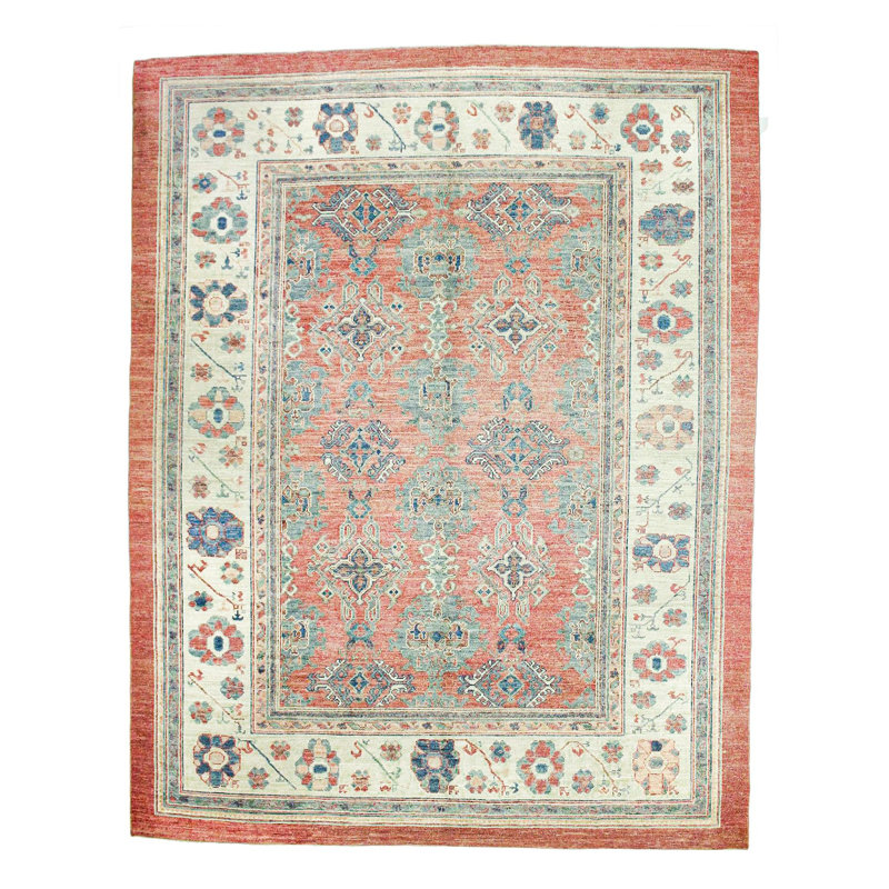 Tapis Oushak rétro rouille et ivoire Anatolian