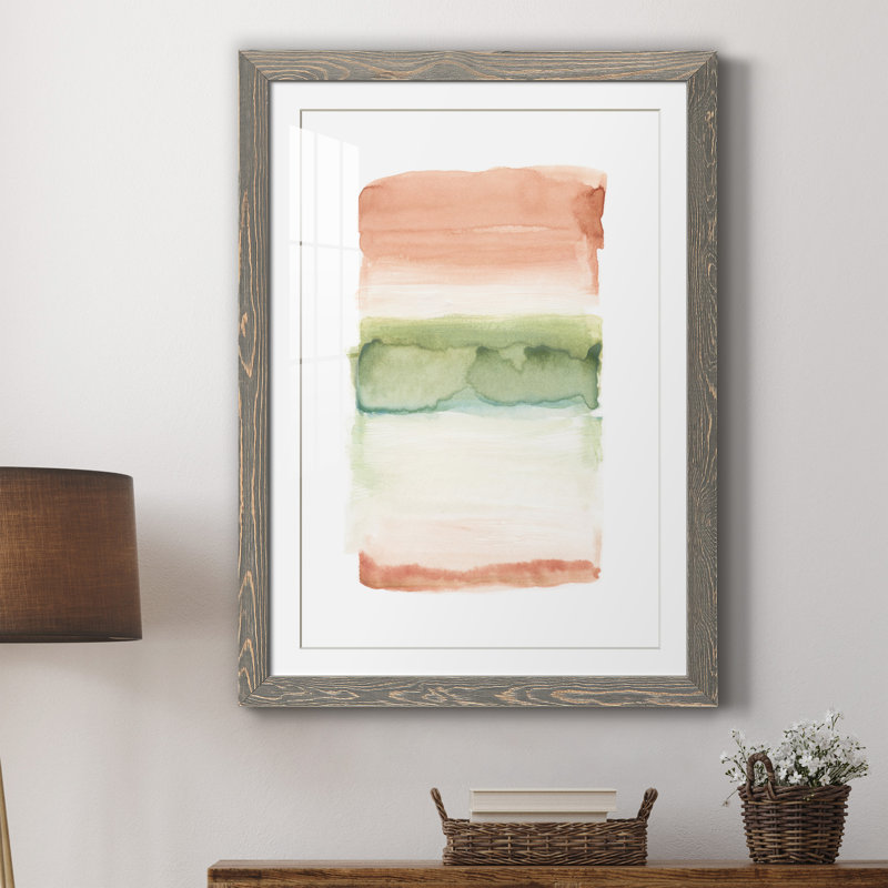 Skye II - Peinture encadrée sur papier, Cadre en papier gris, H 44 po x l 31 po x P 1 po