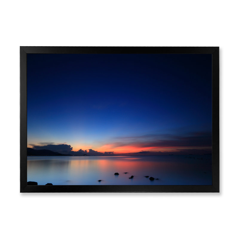 «Panoramic Cloud and Sky At Sunset II», reproduction sur toile, H 16 po x l 32 po x P 1 po, Cadre d'angle fermé noir