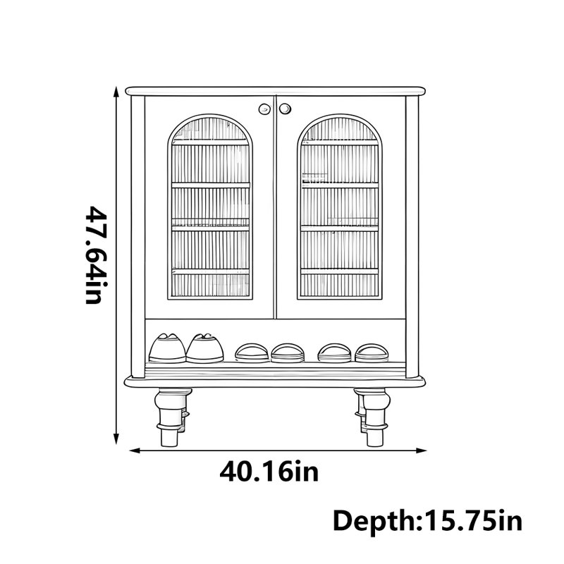 Armoire à chaussures de style français avec rangement rétro