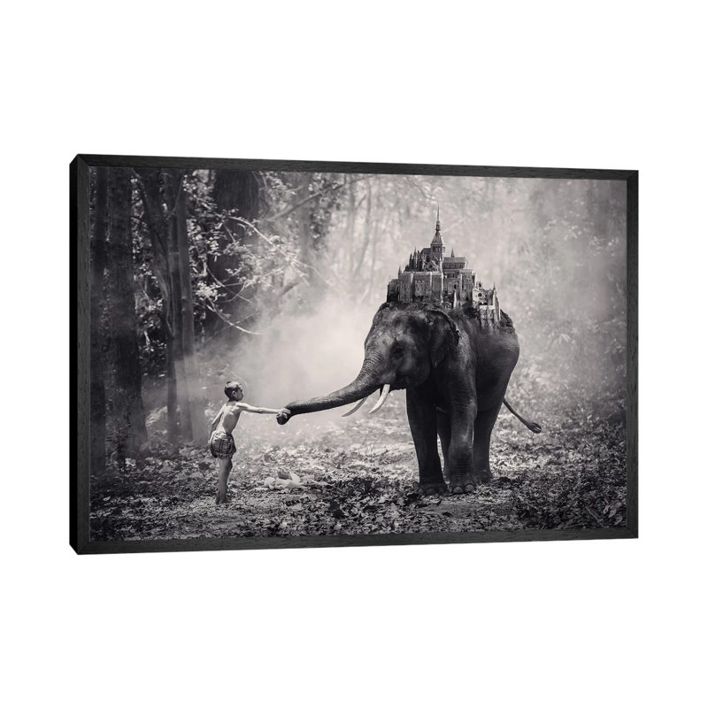 Dreamland - Print on Canvas, 101.6 cm H x 66.04 cm W, Black Floater Framed