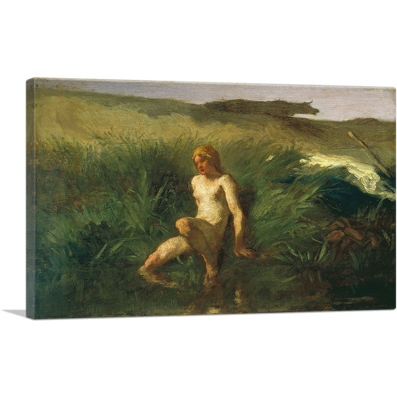 «La Baigneuse 1846» par Jean-François Millet, reproduction d'art sur toile tendue, H 12 po x l 18 po x P 0,75 po
