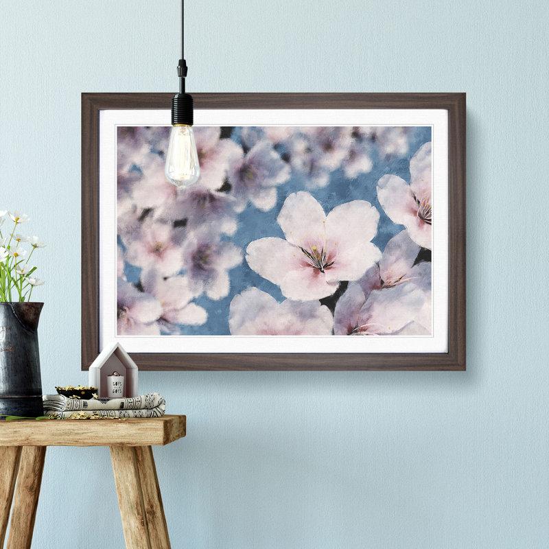 Cherry Blossom Tree in Spring - Picture Frame Graphic Art Print, 24cm H x 33cm W x 2cm D, Walnut Framed