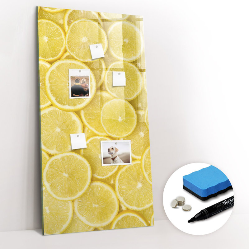 Lemon Slices Magnetic Wall Mounted Dry Erase Board