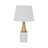 Cement Stone White Table Lamp with Gold Accent