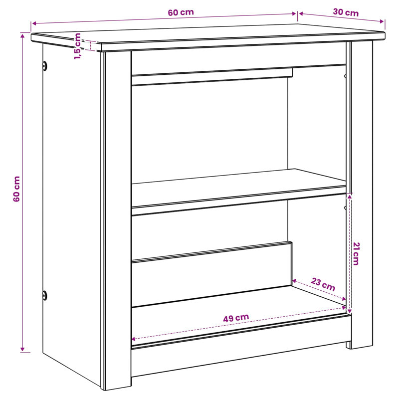Aquarium Stand PANAMA Solid Pine Wood Indoor Fish Aquatic Home Display, Brown