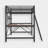 Kids Bed Metal Loft Bed With Built-In Desk, Full Size-1590894535