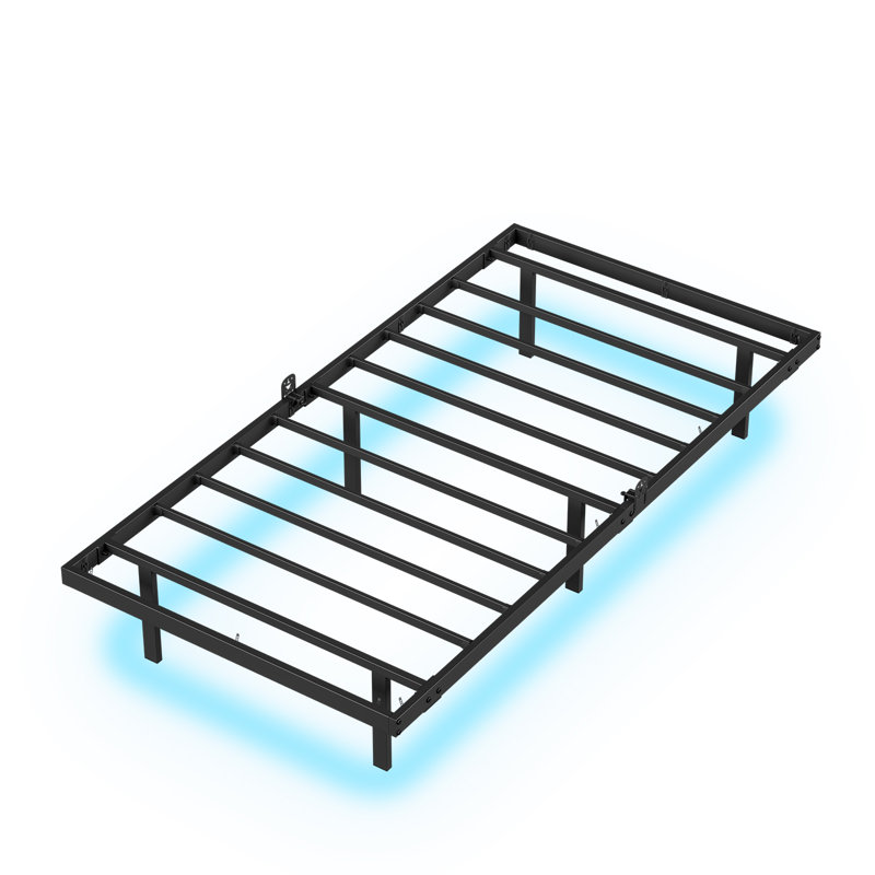 LED Floating Bed Frame No Box Spring Needed, Twin