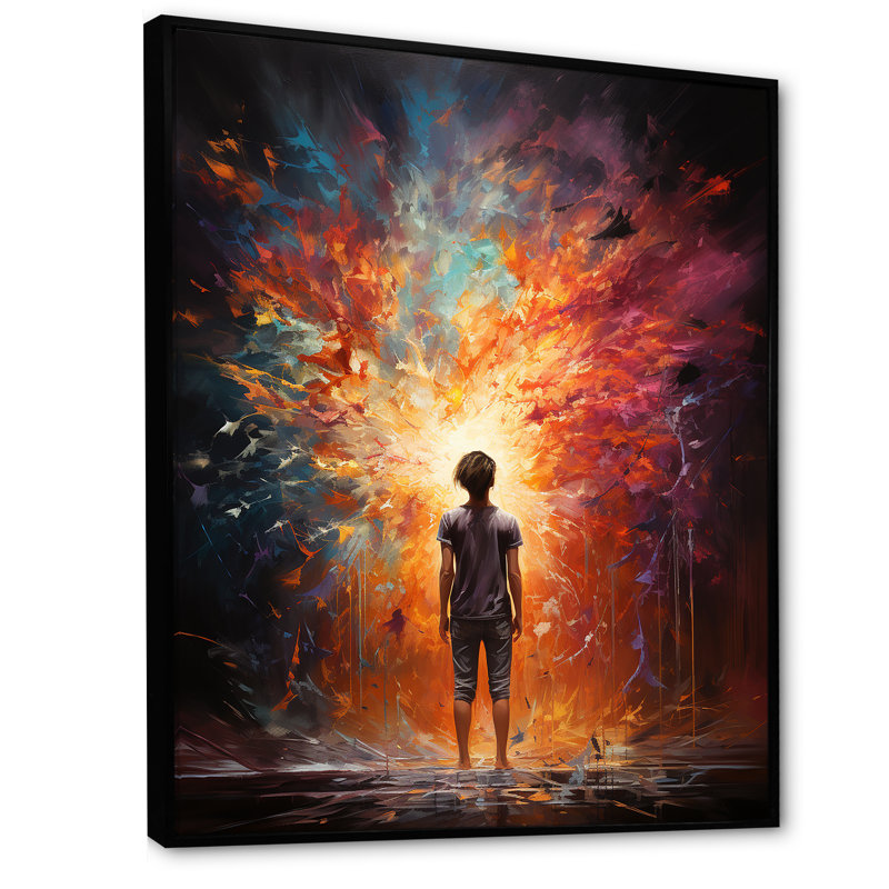 Médiation, sensibilisation transcendantale - Impression, H 32 po x l 16 po x P 1 po, Cadre flottant noir
