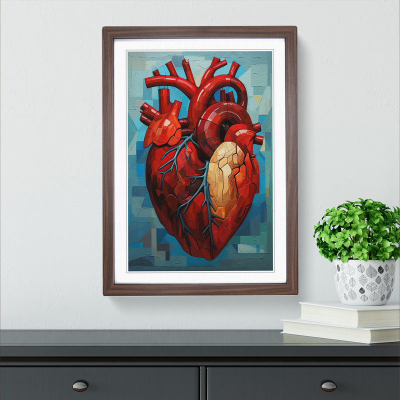Single Picture Frame Print on Wood, Walnut Framed, 46cm H x 34cm W